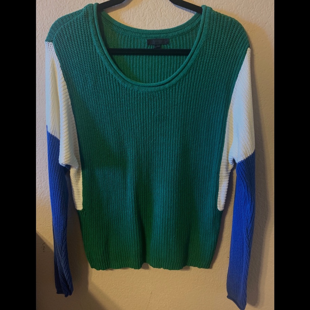Color block knit sweater